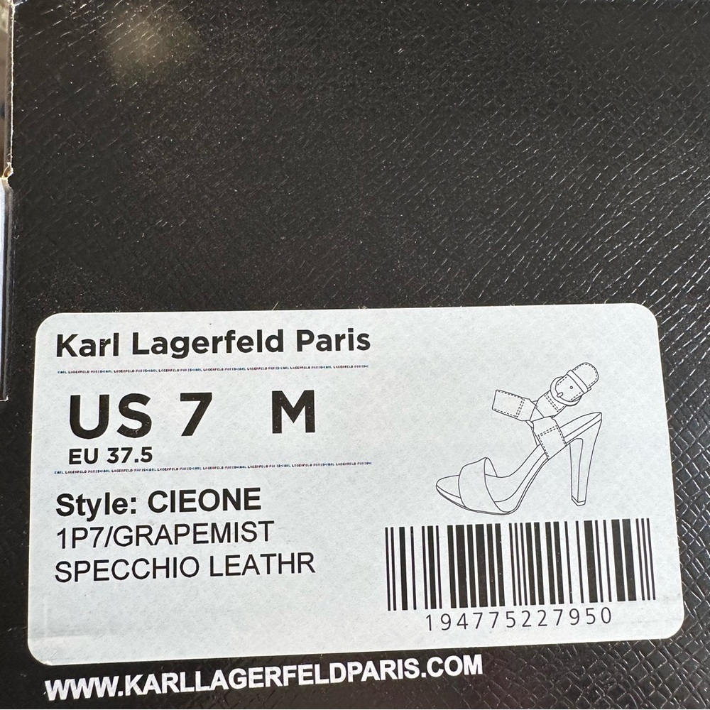 KARL LAGERFELD PARIS Cieone Blue Metallic High 4in Heel Holiday Party NWT Size 7 - Picture 10 of 10